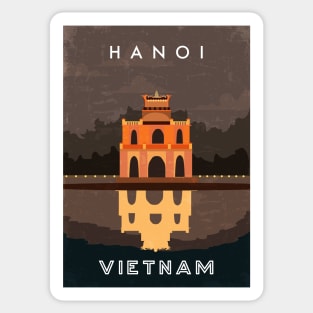 Hanoi, Vietnam. Retro travel poster Sticker